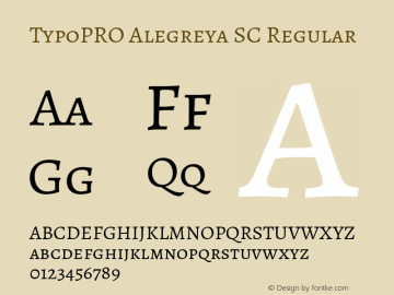 TypoPRO Alegreya SC Regular Version 1.003 Font Sample