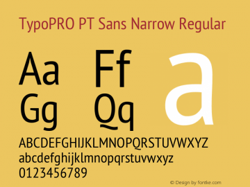 TypoPRO PT Sans Narrow Regular Version 2.005 Font Sample