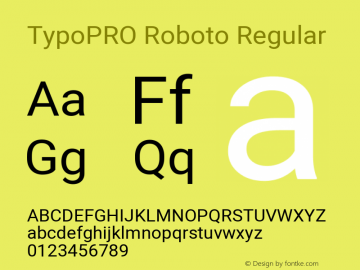 TypoPRO Roboto Regular Version 2.001047; 2015 Font Sample