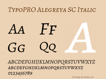 TypoPRO Alegreya SC Italic Version 1.003 Font Sample