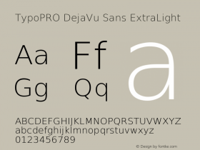 TypoPRO DejaVu Sans ExtraLight Version 2.34 Font Sample