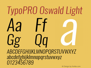 TypoPRO Oswald Light 3.0; ttfautohint (v0.95.6-bc232) -l 8 -r 50 -G 200 -x 0 -w 