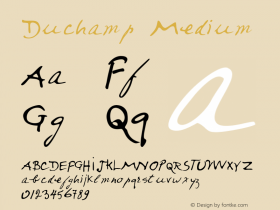 Duchamp Medium Version 1.00 Font Sample