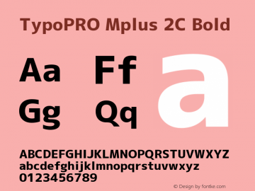 TypoPRO Mplus 2C Bold Version 1.059 Font Sample