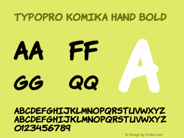 TypoPRO Komika Hand Bold 2.0 Font Sample