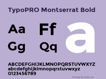 TypoPRO Montserrat Bold Version 2.001 Font Sample