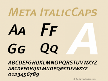 Meta ItalicCaps Version 004.301图片样张