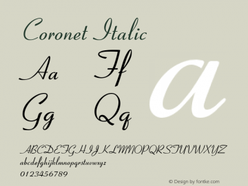 Coronet Italic Version 1.00图片样张