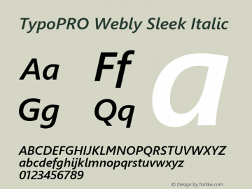 TypoPRO Webly Sleek Italic Version 0.10 January 23, 2013图片样张