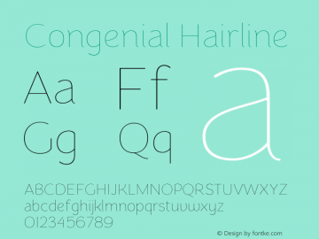 Congenial Hairline Version 1.000 Font Sample