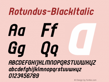 Rotundus-BlackItalic ☞ Version 2.000;com.myfonts.dayflash.rotundus.black-italic.wfkit2.3BKh Font Sample