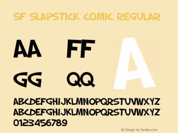 SF Slapstick Comic Regular ver 1.0; 2000. Freeware for non-commercial use.图片样张