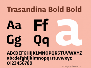 Trasandina Bold Bold 1.000 Font Sample