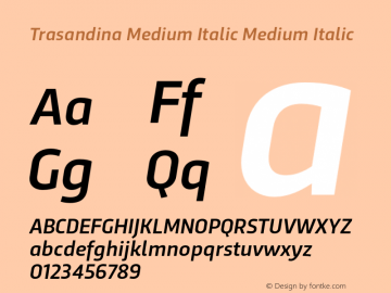 Trasandina Medium Italic Medium Italic 1.000图片样张