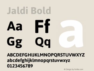 Jaldi Bold Version 1.007;PS 001.007;hotconv 1.0.70;makeotf.lib2.5.58329图片样张