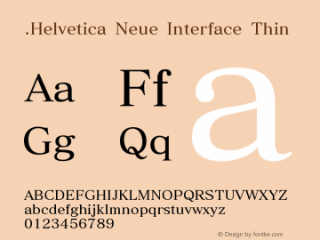 .Helvetica Neue Interface Thin 10.0d35e1图片样张