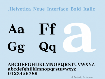 .Helvetica Neue Interface Bold Italic 10.0d35e1图片样张