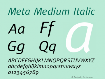 Meta Medium Italic 001.000图片样张