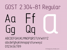 GOST 2.304-81 Regular Version 0.5 Font Sample