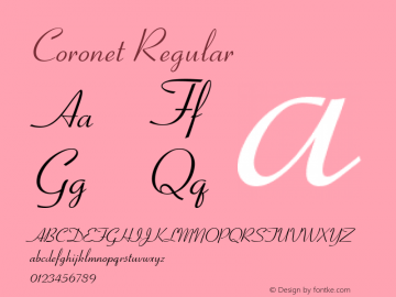 Coronet Regular 001.002 Font Sample