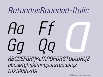 RotundusRounded-Italic ☞ Version 2.000;com.myfonts.easy.dayflash.rotundus-rounded.italic.wfkit2.version.3BKq Font Sample