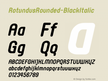 RotundusRounded-BlackItalic ☞ Version 2.000;com.myfonts.easy.dayflash.rotundus-rounded.black-italic.wfkit2.version.3BKt图片样张