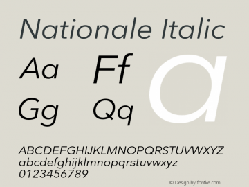 Nationale Italic Version 1.002图片样张