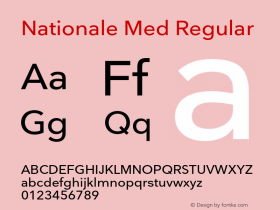 Nationale Med Regular Version 1.002 Font Sample