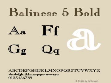 Balinese 5 Bold Altsys Metamorphosis:4/16/92 Font Sample