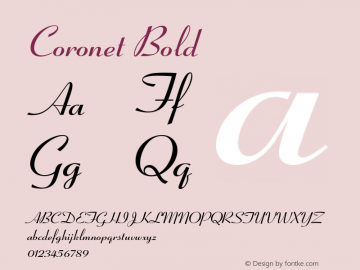 Coronet Bold 001.003 Font Sample