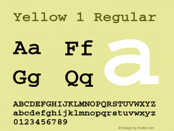 Yellow 1 Regular Converted from C:\TEMP\COB_____.TF1 by ALLTYPE图片样张