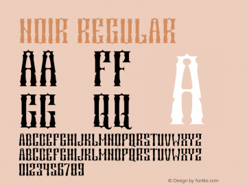 NOIR Regular Version 1.000;PS 001.001;hotconv 1.0.56 Font Sample