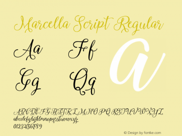 Marcella Script Regular 1.000 Font Sample