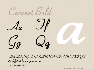 Coronet Bold 1.0 Wed Sep 07 16:26:59 1994 Font Sample
