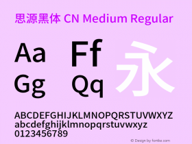 思源黑体 CN Medium Regular Version 1.003;PS 1.002;hotconv 1.0.82;makeotf.lib2.5.63406 Font Sample