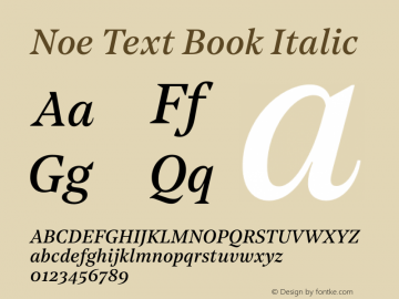 Noe Text Book Italic Version 1.000图片样张