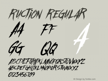 Ruction Regular Version 1.000;PS 001.001;hotconv 1.0.56 Font Sample