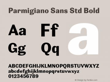 Parmigiano Sans Std Bold Version 1.0; 2014图片样张
