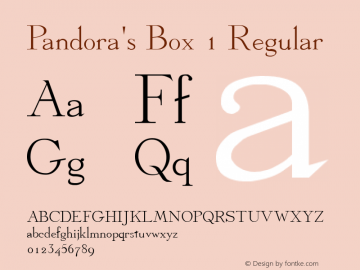 Pandora's Box 1 Regular Converted from I:\POOP\DICKENS.TF1 by ALLTYPE图片样张