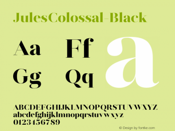 JulesColossal-Black ☞ Version 1.001;PS 001.001;hotconv 1.0.70;makeotf.lib2.5.58329;com.myfonts.easy.dstype.jules.colossal-black.wfkit2.version.4p9w图片样张