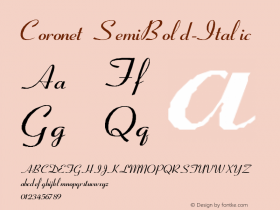 Coronet SemiBold-Italic Version 001.000图片样张