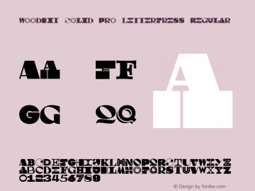 Woodkit Solid Pro Letterpress Regular Version 1.0; 2014 Font Sample