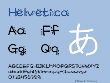 Helvetica 斜体 9.0d4e1 Font Sample