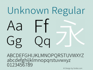 Unknown Regular Version 1.0图片样张