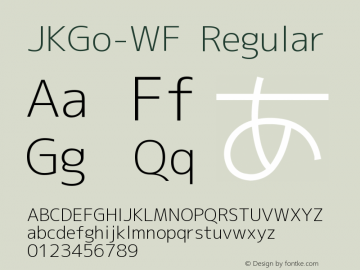 JKGo-WF Regular Version 0.90 Font Sample