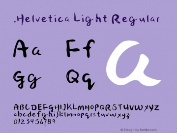 .Helvetica Light Regular 6.0d1e1 Font Sample