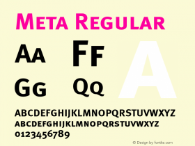 Meta Regular 004.301 Font Sample