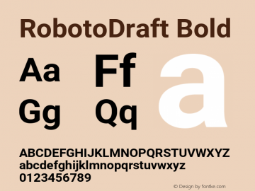 RobotoDraft Bold Version 2.001150; 2014 Font Sample