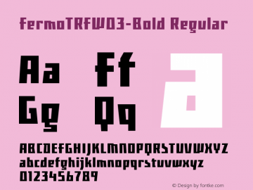 FermoTRFW03-Bold Regular Version 2.0 Font Sample