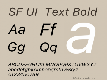 SF UI  Text Bold 11.0d45e1--BETA Font Sample